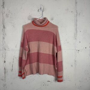 J.Crew Striped Turtleneck Super Soft Yarn Sweater Medium